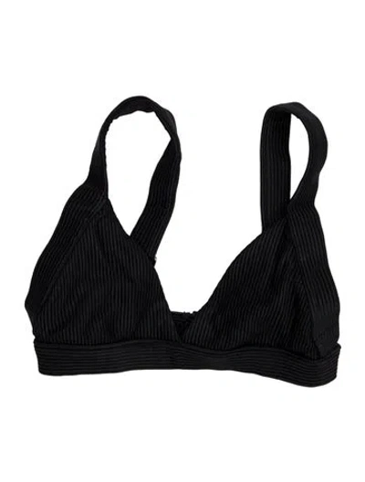 Pre-owned Frankies Bikinis Top In Black