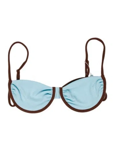 Pre-owned Frankies Bikinis Top In Blue