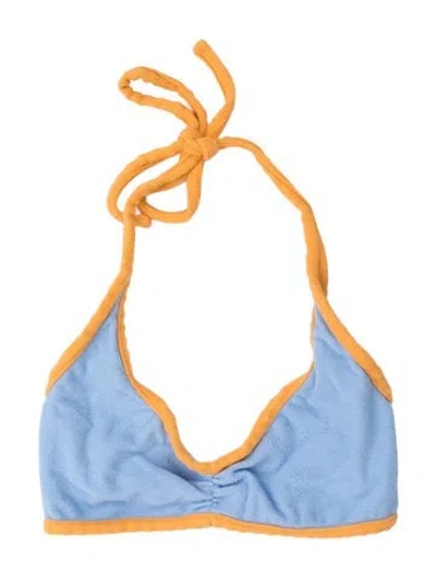 Pre-owned Frankies Bikinis Top In Blue/yellow
