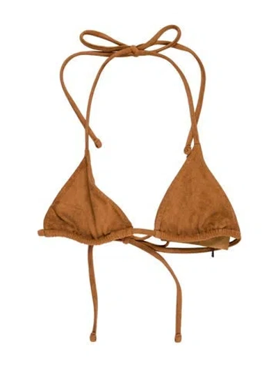 Pre-owned Frankies Bikinis Top W/ Tags In Brown