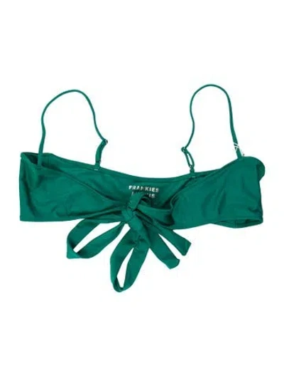 Pre-owned Frankies Bikinis Top W/ Tags In Green