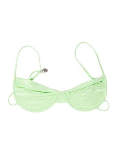Pre-owned Frankies Bikinis Top W/ Tags In Green
