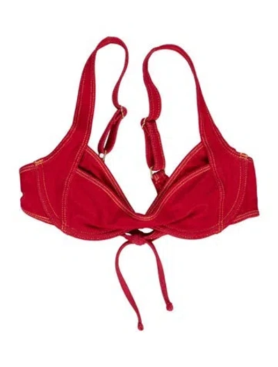 Pre-owned Frankies Bikinis Top W/ Tags In Red