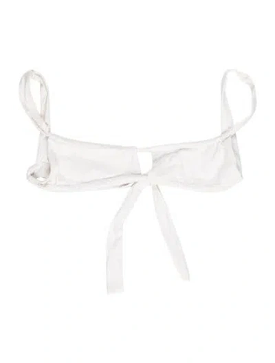 Pre-owned Frankies Bikinis Top In White