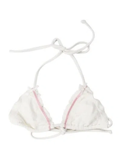 Pre-owned Frankies Bikinis Top In White