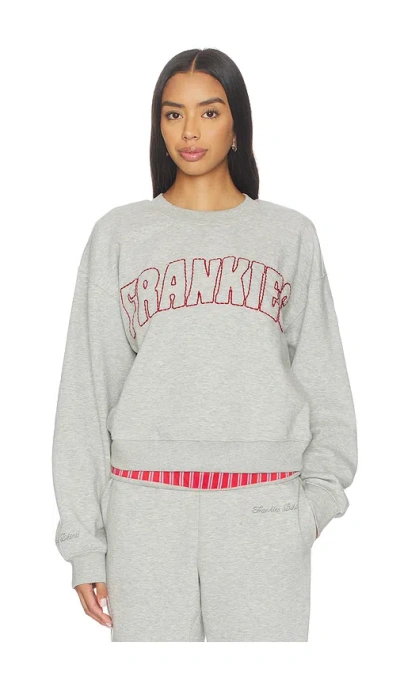 Frankies Bikinis Travel Day Crewneck Pullover In Gray