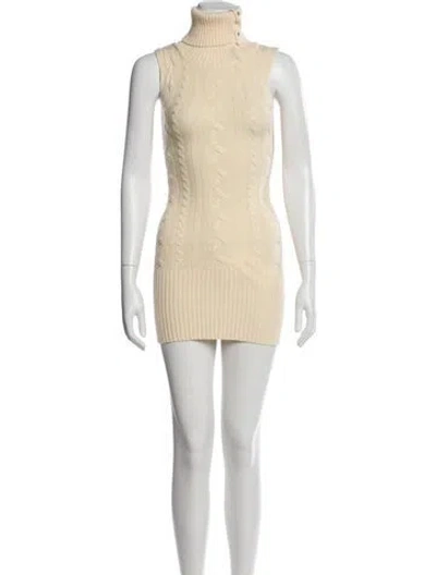 Pre-owned Frankies Bikinis Turtleneck Mini Dress W/ Tags In Neutral