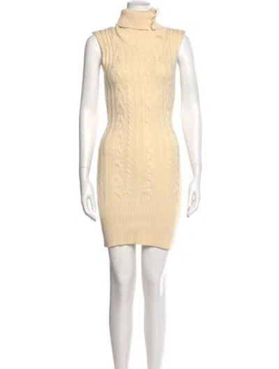 Pre-owned Frankies Bikinis Turtleneck Mini Dress W/ Tags In Neutral