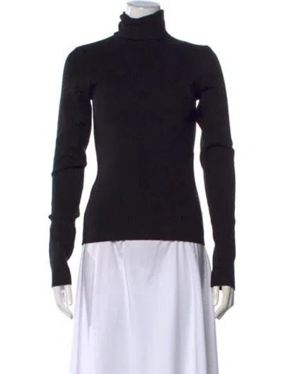 Pre-owned Frankies Bikinis Turtleneck Sweater In Black