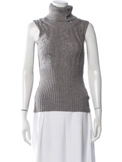 Pre-owned Frankies Bikinis Turtleneck Sweater In Grey