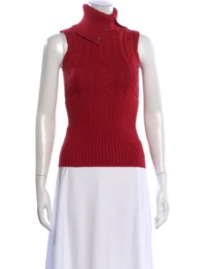 Pre-owned Frankies Bikinis Turtleneck Sweater In Red