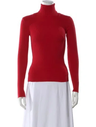 Pre-owned Frankies Bikinis Turtleneck Sweater In Red