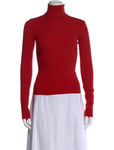 Pre-owned Frankies Bikinis Turtleneck Sweater In Red