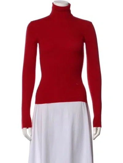 Pre-owned Frankies Bikinis Turtleneck Sweater In Red