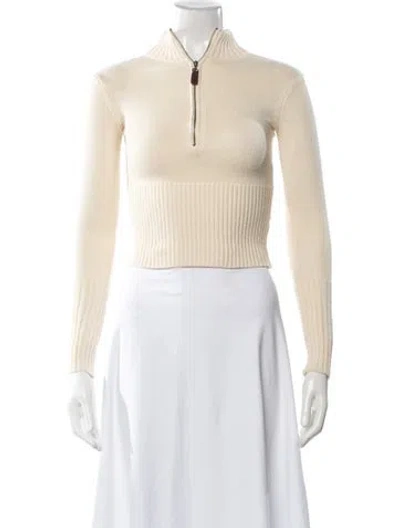 Pre-owned Frankies Bikinis Turtleneck Sweater In White