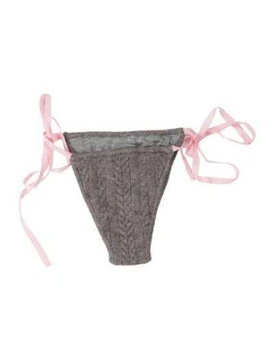 Pre-owned Frankies Bikinis Tweed Pattern Bottoms In White