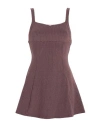 Frankies Bikinis Valentina Terry Dress Woman Mini Dress Brown Size L Polyester, Elastane In Brown