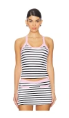 Frankies Bikinis Velma Terry Tank In Vintage Stripe