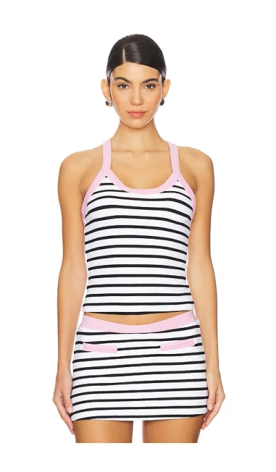 Frankies Bikinis Velma Terry Tank In Vintage Stripe