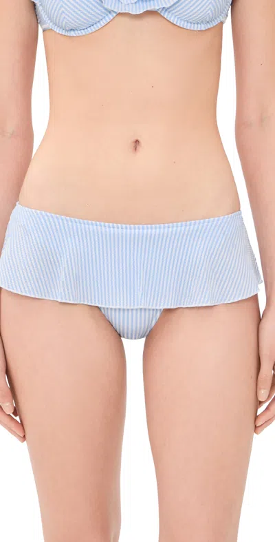 Frankies Bikinis Venus Seersucker Bottom In Blue