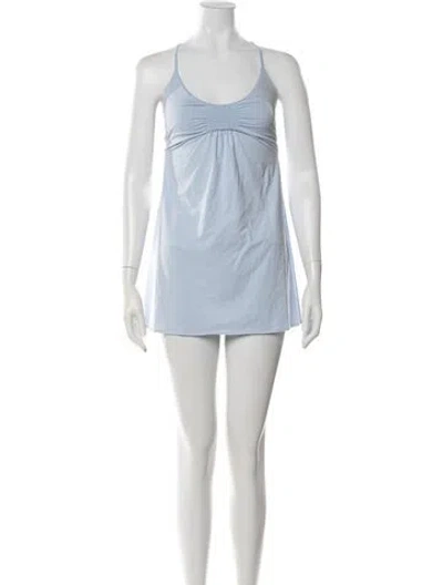 Pre-owned Frankies Bikinis V-neck Mini Dress In Blue