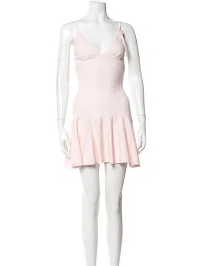 Pre-owned Frankies Bikinis V-neck Mini Dress In Pink