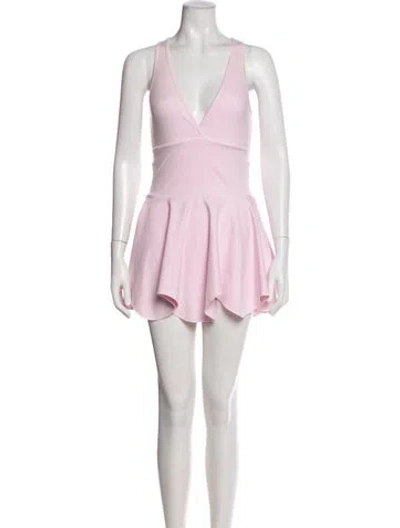 Pre-owned Frankies Bikinis V-neck Mini Dress In Purple