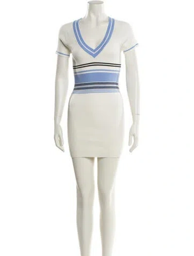 Pre-owned Frankies Bikinis V-neck Mini Dress W/ Tags In Neutral