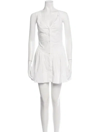Pre-owned Frankies Bikinis V-neck Mini Dress W/ Tags In Neutrals