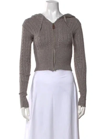 Pre-owned Frankies Bikinis V-neck Sweater In Brown