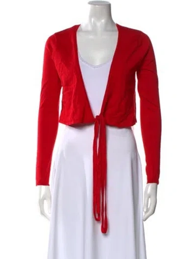 Pre-owned Frankies Bikinis V-neck Sweater In Red