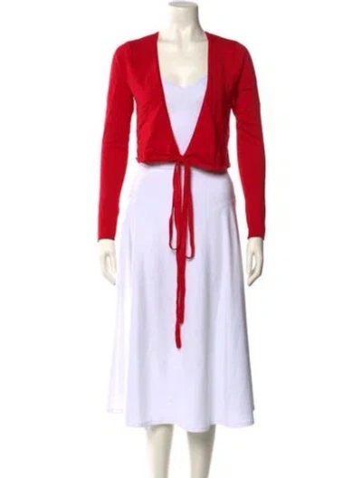 Pre-owned Frankies Bikinis V-neck Sweater In Red