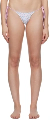 Frankies Bikinis White & Pink Divine Bikini Bottom In Sweet Meadow Print