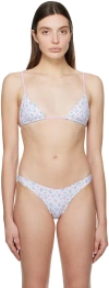 Frankies Bikinis White & Pink Lumia Bikini Top In Sweet Meadow Print
