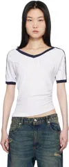 Frankies Bikinis White Bodega V Neck T-shirt In White