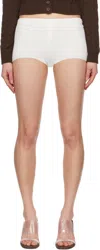 Frankies Bikinis White Bradley Knit Booty Shorts In White