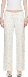 Frankies Bikinis White Cabin Thermal Lounge Pants In Picnic Blanket