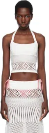 Frankies Bikinis White Orchard Crochet Halter Top In White