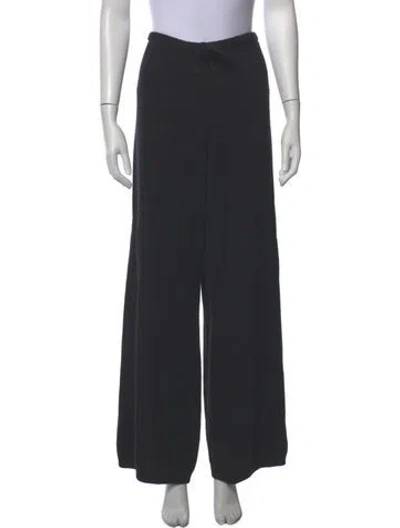 Pre-owned Frankies Bikinis Wide Leg Pants In Black