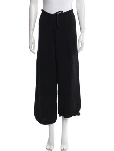 Pre-owned Frankies Bikinis Wide Leg Pants In Black