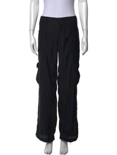 Pre-owned Frankies Bikinis Wide Leg Pants In Black