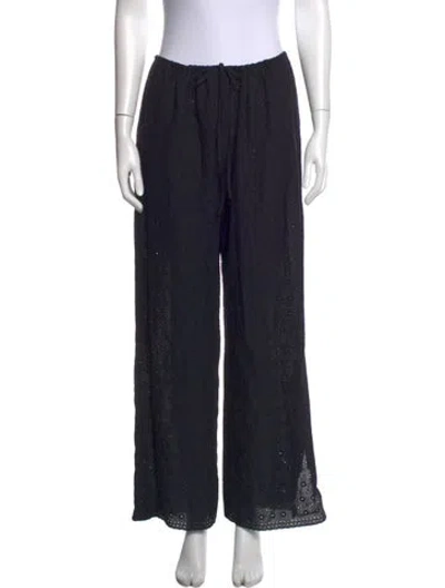 Pre-owned Frankies Bikinis Wide Leg Pants In Black