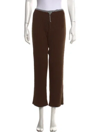 Pre-owned Frankies Bikinis Wide Leg Pants In Brown