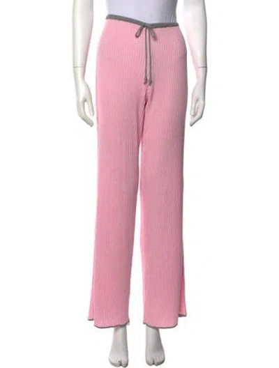 Pre-owned Frankies Bikinis Wide Leg Pants In Pink