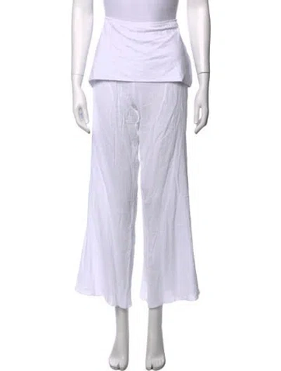 Pre-owned Frankies Bikinis Wide Leg Pants W/ Tags In White