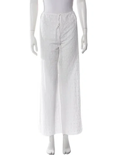 Pre-owned Frankies Bikinis Wide Leg Pants In White