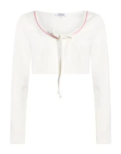 Frankies Bikinis Woman Wrap Cardigans White Size L Nylon, Elastane