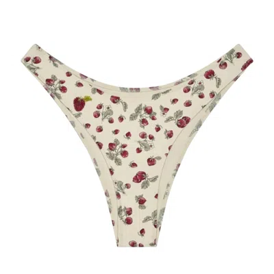 Frankies Bikinis Women's Dove Bikini Bottom In Strawberry Field In Multi