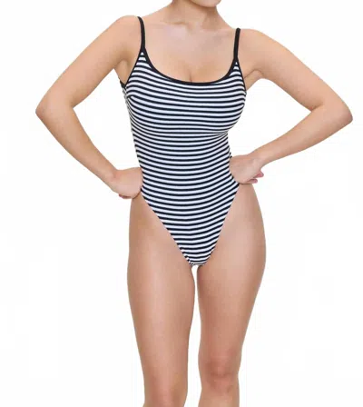 Frankies Bikinis Women's Juliet Terry One Piece In Silhouette Stripe In Multi