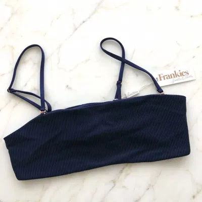 Frankies Bikinis Women's Scarlett Ribbed Top In Navy In Blue